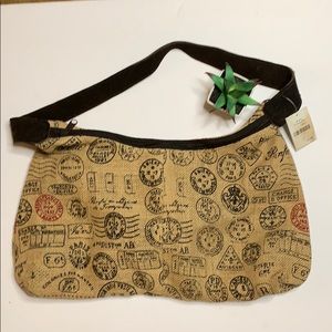 🌵Postage burlap jute shoulder bag purse unique